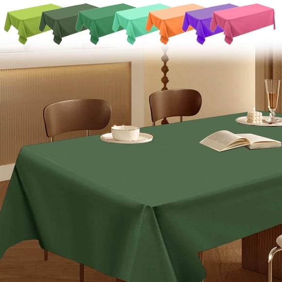 Jiaeri Heavy Duty Plastic Rectangle Tablecloth,Disposable Party Table Cover for Banquets,Weddings,Catering & Buffets,Wipe Clean Solid Color Tablecloth