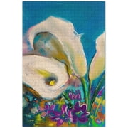 Bestwell Calla Lily 500 Piece Jigsaw Puzzle, Wall Artwork Puzzle Games for Adults Teens 20.5" L X 14.9" W