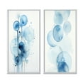 thumbnail image 2 of Designart "Vintage Tranquility Light Blue Watercolor Circles" Modern Geometric Framed Wall Art Set Of 2 - Modern Blue Frame Gallery Set For Office Decor, 2 of 6