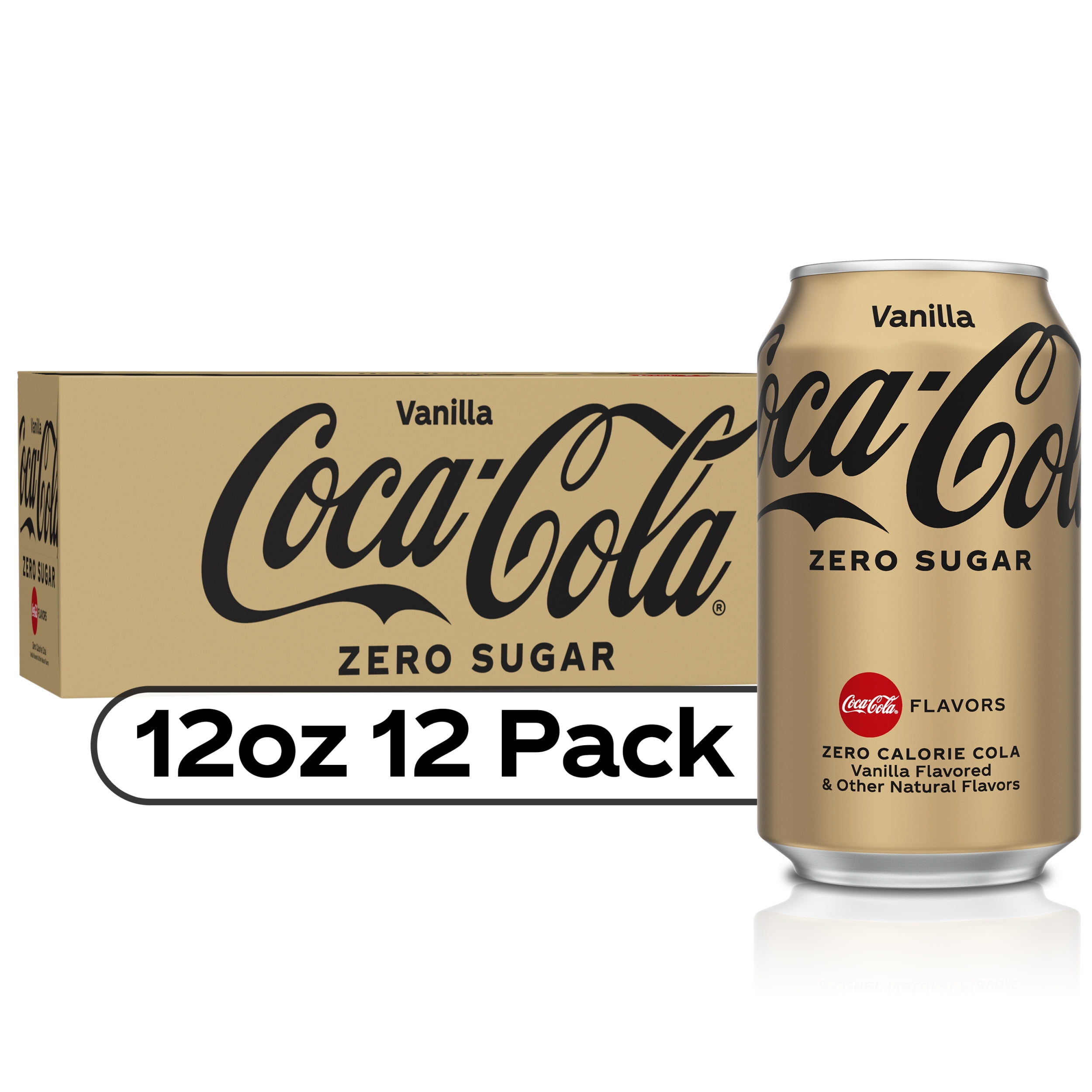 CocaCola Zero Sugar Vanilla Soda Pop, 12 fl oz, 12 Pack Cans