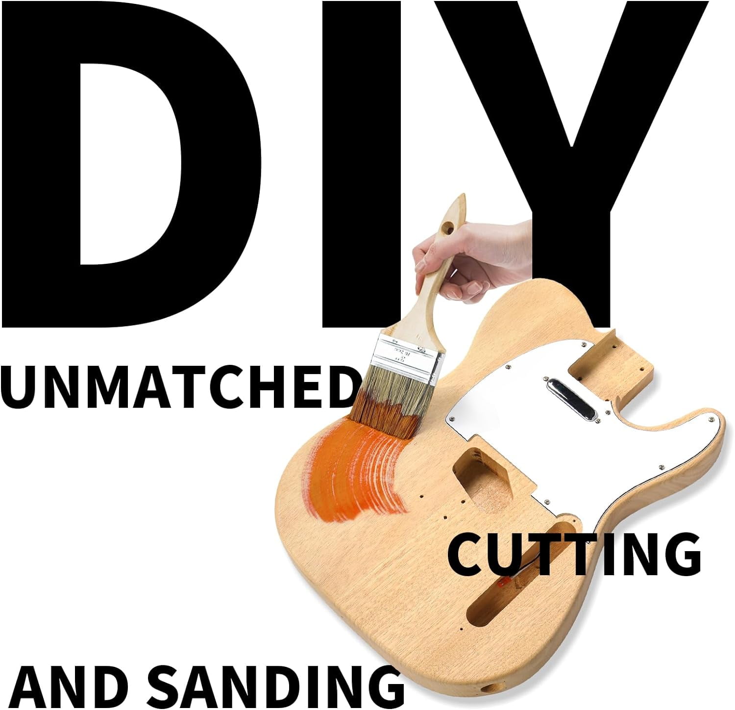 ZHOUB DIY Electric Guitar Kit, 6-String, Mahogany Body, Full Equipment for Build Your Own Guitar