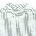 thumbnail image 4 of Ahabrexf Coats for Men, Business Base Shirt Semi Open Button Casual Loose Striped Long Sleeve, 4 of 6