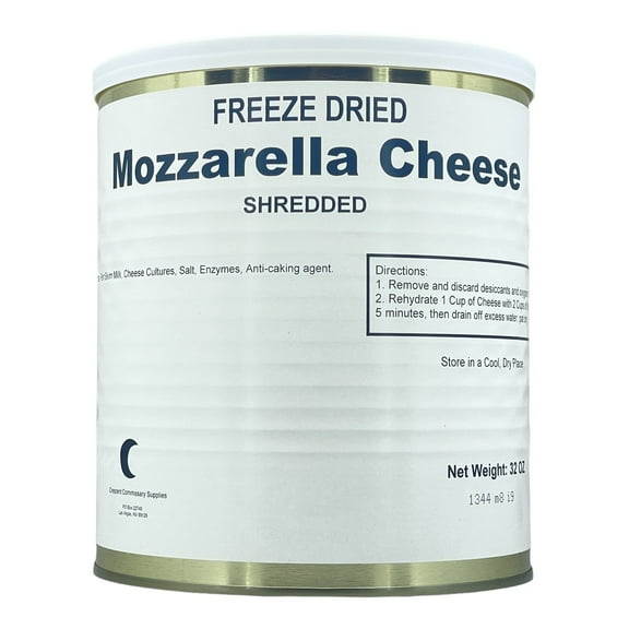 (Single Can) Military Surplus Freeze Dried Mozzarella Cheese 25  Years Long Shelf Life | Emergency Camping Food for Hiking, Backpacking | #10 Can ✅