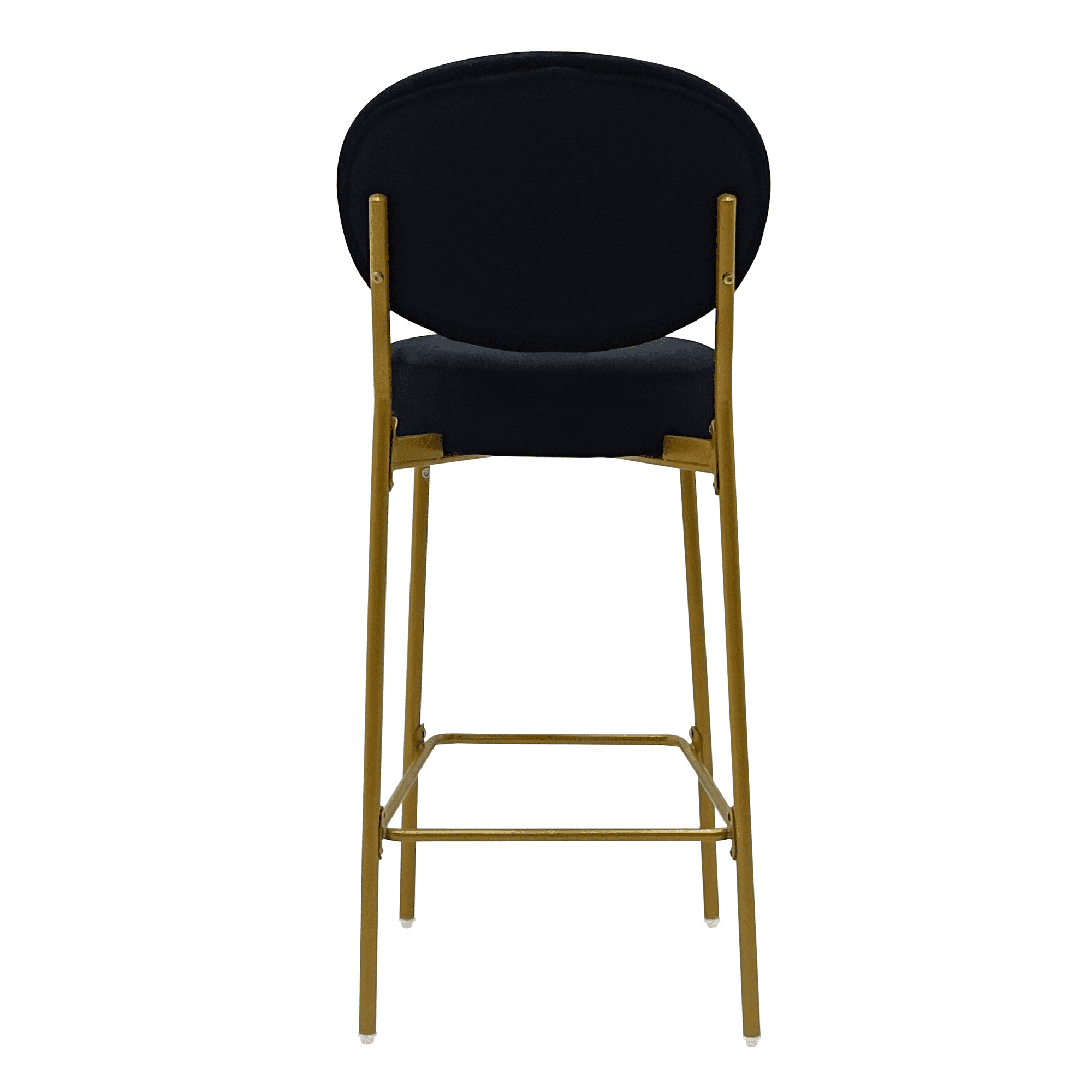 Jopath 2-Pack Modern Velvet Bar Stools with Gold Metal Legs Accent Round Counter Stools for Kitchen Island, Home Bar (Black)