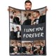 thumbnail image 1 of DayOfShe I Love You Parejas Regalos Manta de fotos personalizada para regalos de novia novio, mantas de fotos personalizadas para regalos de parejas de Navidad, 1 of 4