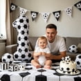 thumbnail image 5 of Soccer Ball Foil Number Balloon, 40-Inch Large White Balloon for Sports-Themed Birthday Party Decorations, 5 of 9