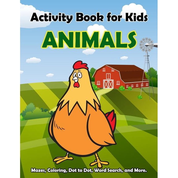 Activity Book For Kids Animals: : Fun Animals Activities for Kids. Coloring Pages, Count the number, Trace number, Mazes, (Paperback)
