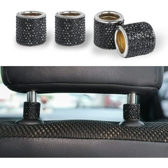 ToBeQueen Bling Crystal Ring Car Stickers - Interior Decals For Gear Shifter & Buttons (Black, 2 Pack)