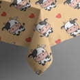 thumbnail image 5 of Orange Cow Heart Pattern Square Tablecloth,Waterproof Square Table Cover,Wipeable Spillproof Washable Table Cover for Home Kitchen Party Decor 42"X42"(107x107cm), 5 of 6
