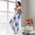 thumbnail image 6 of Picia Turtle with Blue Stones Womens Soft Woven Cotton Elastic Waistband Sleep Pajama Pant Lounge Sleep Pant With Pockets And Drawstring-Medium, 6 of 9