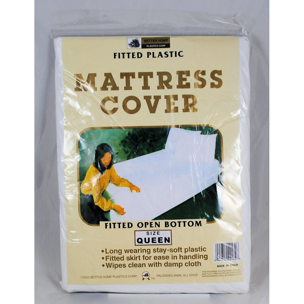 Queen Mattress Cover White Fitted Plastic Protector