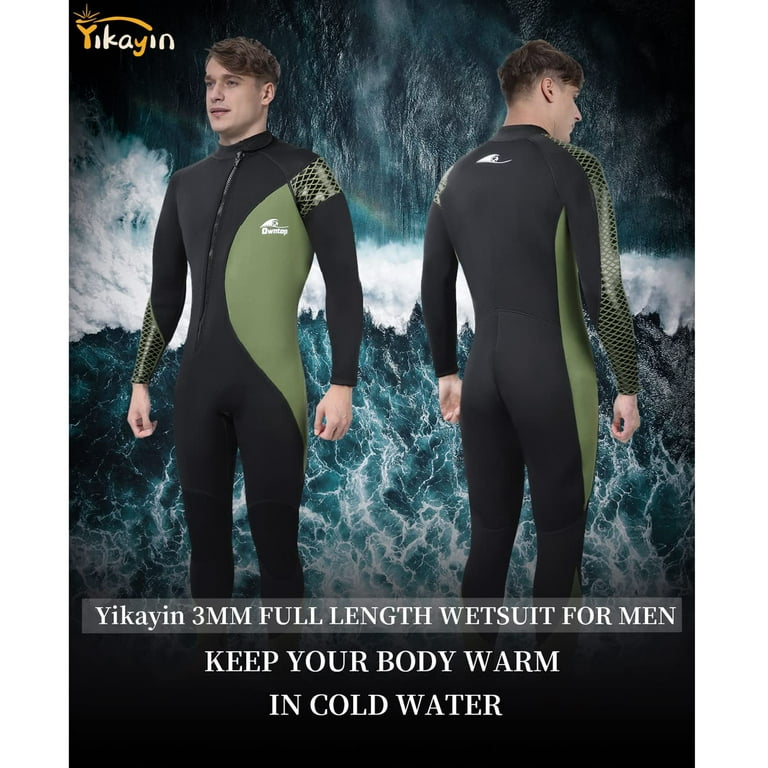 Owntop Wetsuits for Men 3mm Neoprene Wet Suit Full Body Keep Warm Divi