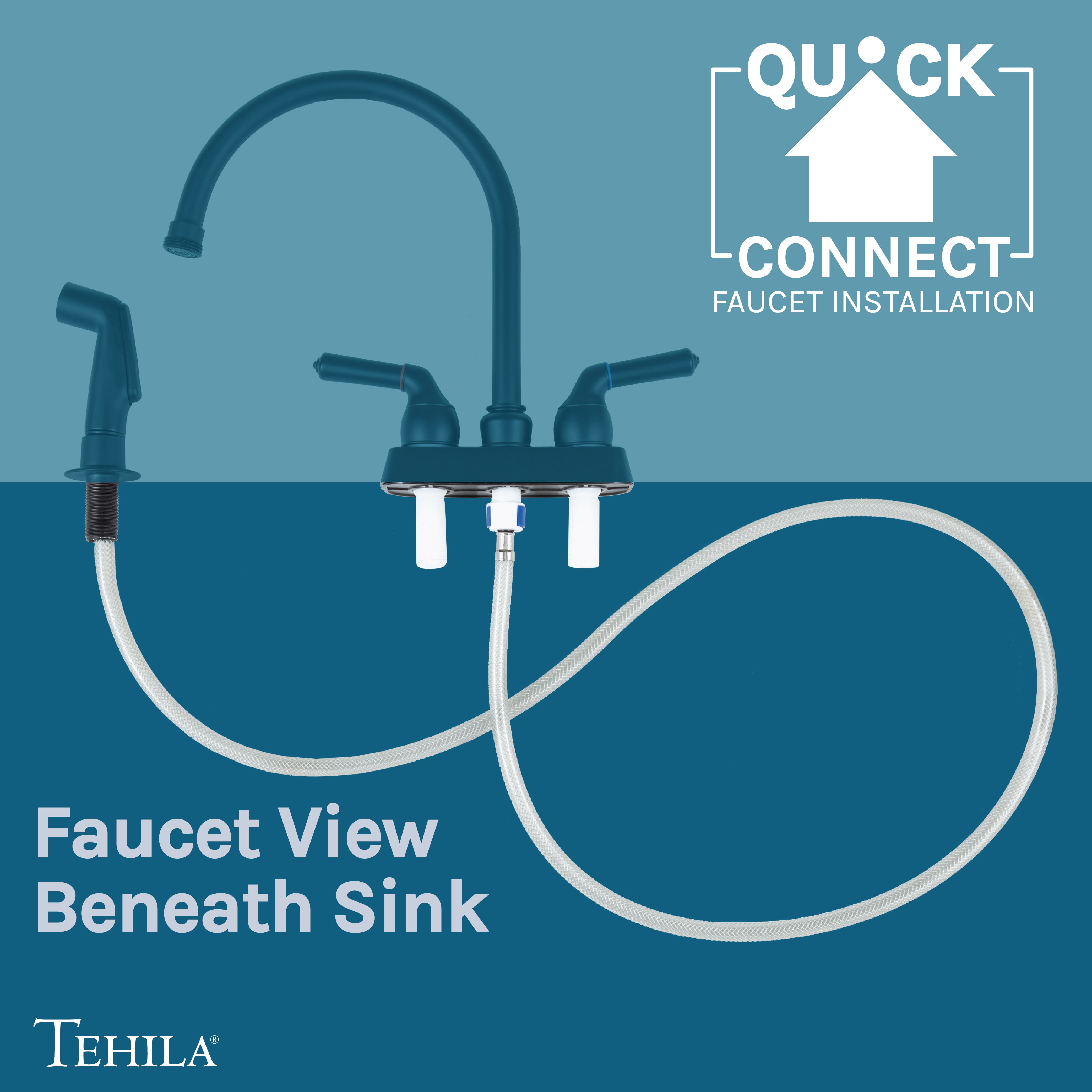 TEHILA Space Saver 16 Gallon White Utility Sink with Black Faucet & Side-Sprayer