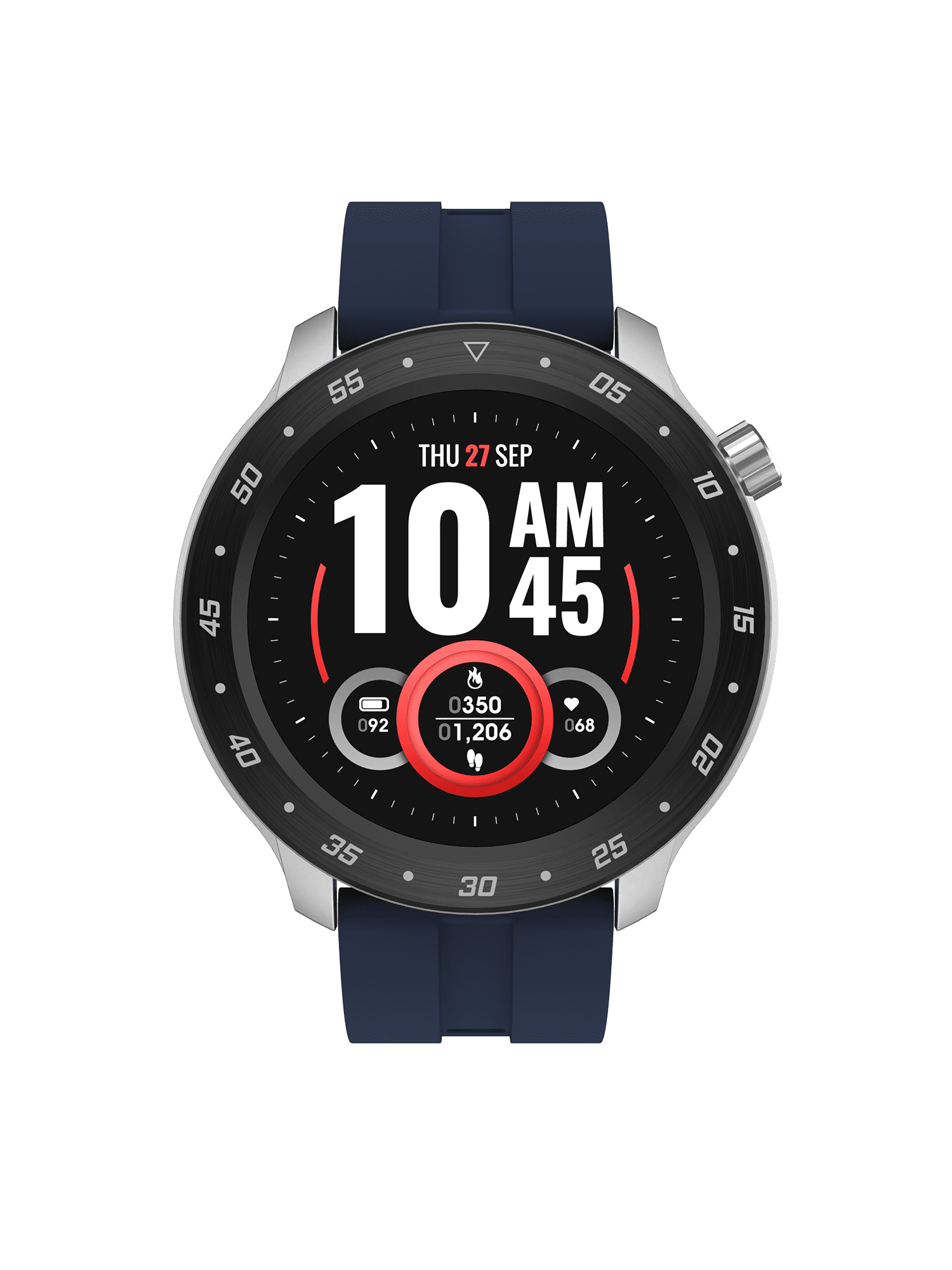 iTech Bold 3 Unisex Adult Smart Watch, Navy, Silicone Strap