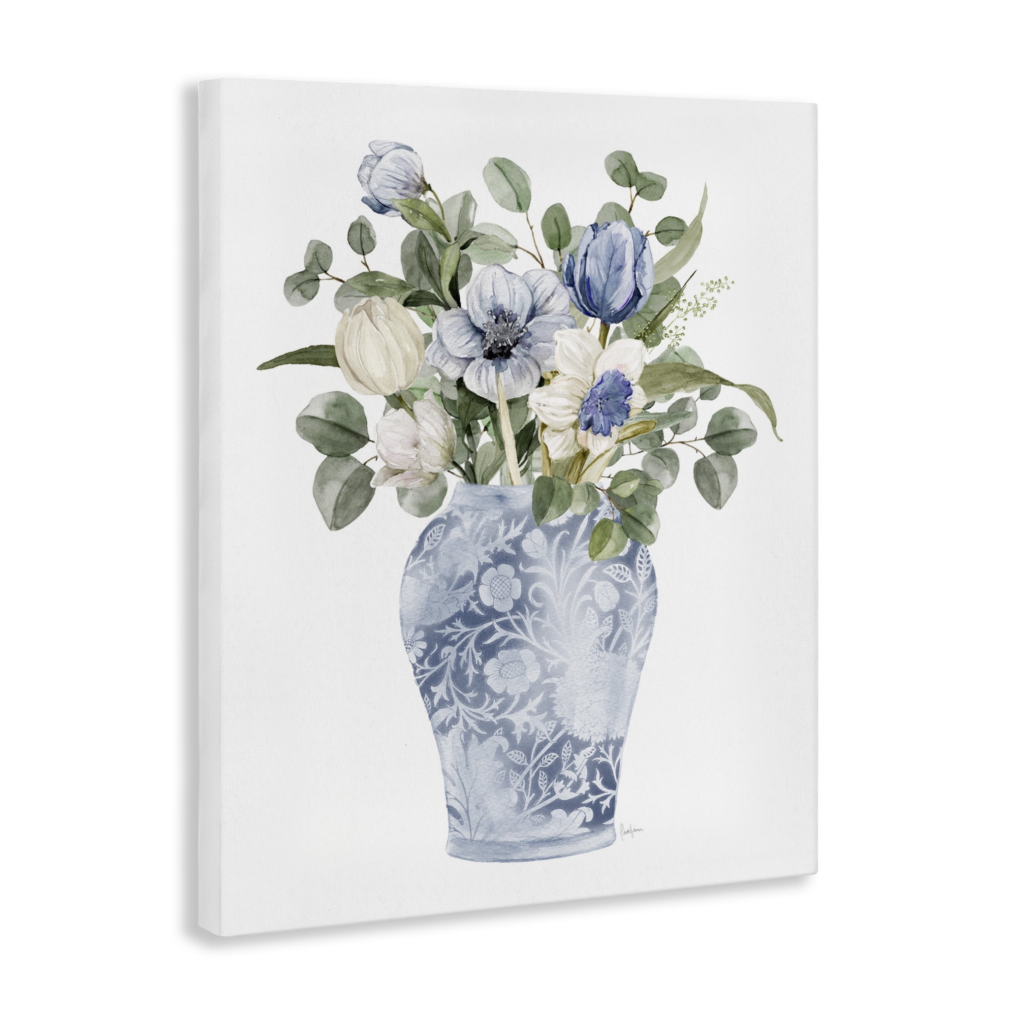 Stupell Industries Ornate Vase Tulips Canvas Wall Art, design by Livi Finn