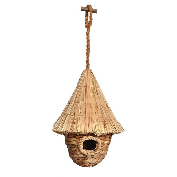 Casual Elements' Natural Water Hyacinth Small Birdhouse, SEN37-BIRD, 14" H x 10"W x 10"D