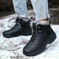 thumbnail image 2 of Men's Waterproof Leather -Lined Platform Ankle Boots Lace Up Thick Soles Mid Top Comfort Warm Snow Sport Booties Non- Casual outdoor Work Hiking Boots, 2 of 9