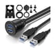 thumbnail image 1 of wonima11 2 Ports USB 3.0 Extension Cable, Flush Mount Car Truck Boat Motorcycle Dashboard Panel Adapter-3 Feet, 1 of 1