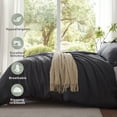 thumbnail image 3 of TOSMO 100% Linen Duvet Cover Set with Button Closure, 2 Pieces (1 Duvet Cover with 1 Pillowcases), Soft Breathable Durable Farmhouse Bedding, 3 of 6