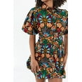 thumbnail image 6 of Charming Colorful Floral Mini Dress with Puff Sleeves and Button Down Collar - [ZhiHiMeRi] | (US 8-10)M, 6 of 12