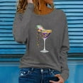 thumbnail image 2 of Xdegoge Mardi Gras Shirts for Women Long Sleeve Cocktail Mask Beads Print Loose Fit Tee Holiday Party Tops Casual Crewneck T-Shirt, 2 of 5