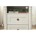 thumbnail image 6 of AENKYO Farmhouse 2-Drawer Nightstand with Charging Station, Rustic Wooden End Table for Bedroom & Living Room, White, 6 of 8