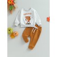 thumbnail image 2 of Bagilaanoe 2Pcs Toddler Baby Boy Long Pants Set Letter Print Long Sleeve Sweatshirt Pullover Tops + Drawstring Sweatpants 6M 12M 18M 24M 3T Kids Casual Sweatsuits, 2 of 8