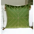thumbnail image 2 of Olive and Gold Geo Velvet Throw Pillow with Gold Tassels, 2 of 5