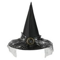 thumbnail image 2 of Mikilon Halloween Women Solid Color Fashion Black Witch Magician Hat Festival Party Wide Hats Comfortable Performance Hats, 2 of 3