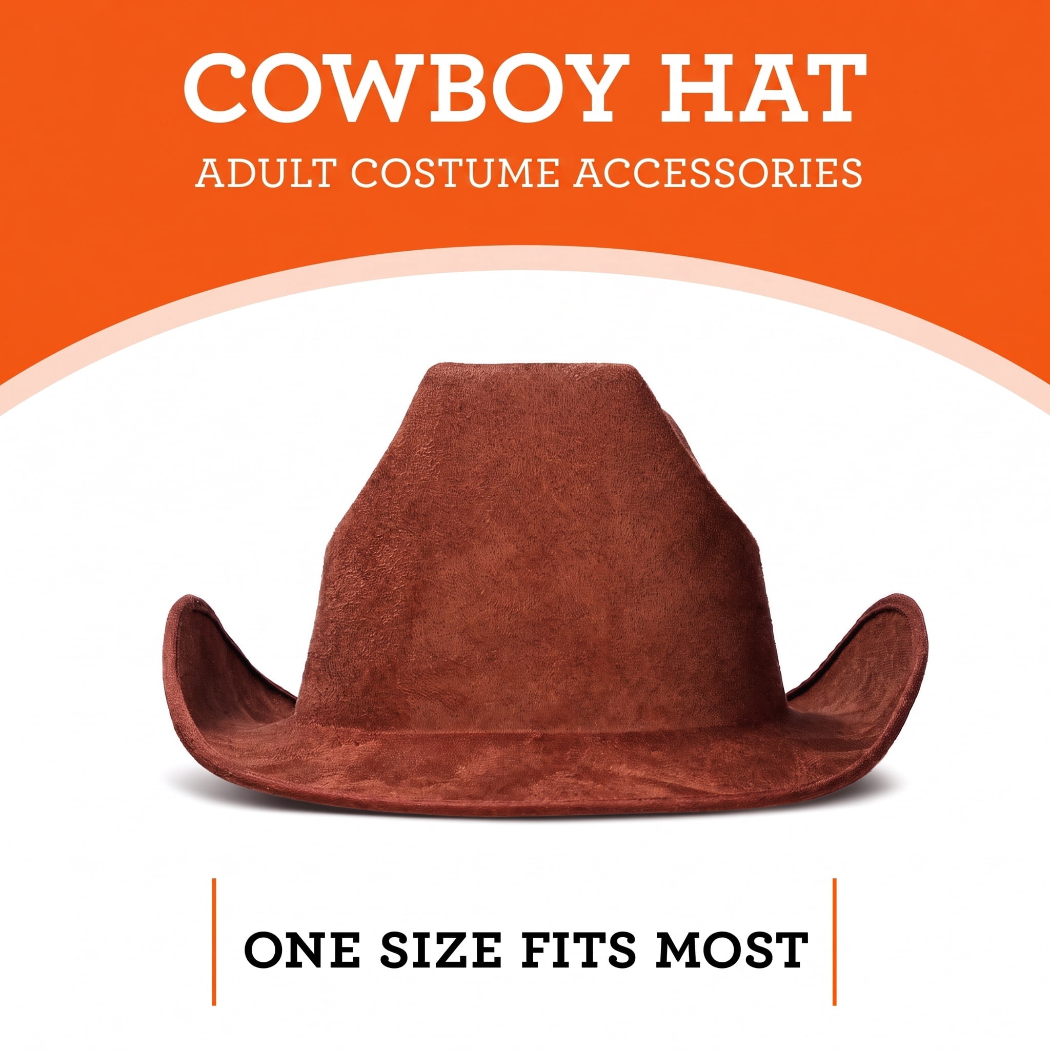 Cowboy Hat Costume Accessory for Adults, Brown, Halloween by Way To Celebrate