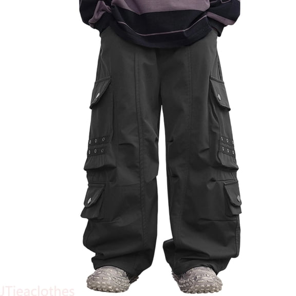 JTieaclothes Boys Cargo Pants For Casual Wear With Multiple Pockets Loose Fit Joggers For Active Kids School Daily,Boys Pants Sizes 4-5 Years