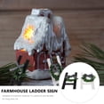 thumbnail image 3 of 2PCS Farmhouse Ladder Decor Vintage Wooden Ladder with Wreath Adornment, 3 of 4