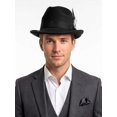 thumbnail image 3 of PULLIMORE Classic Fedora Hats for Men & Women Vintage Style Short Brim Felt Hat Panama Fedora Hats with Bands, 3 of 8