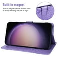 thumbnail image 4 of Compatible with Samsung Galaxy S23 5G Wallet Phone Case and Tempered Glass Screen Protector Flip Credit Card Holder Stand Mandala Flower Cell Cover for S 23 23S GS23 G5 SM-S911U 6.1 inch Women Purple, 4 of 9