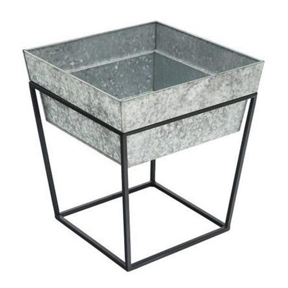 Achla FB-45G7 Arne Stand with Deep Galvanized Tray, Short