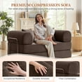 thumbnail image 4 of COOLHUT 63" W Combination Sofa, High Rebound Density Foam Sofa Couch, Two Forms Floor Couch Three Seats Sofa Bed for Living Room, Bedroom, Coffee, 4 of 14