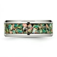thumbnail image 3 of Chisel Stainless Steel Polished with Imitation Opal Inlay 8mm Band, 3 of 7