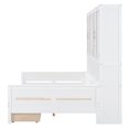 thumbnail image 5 of Euroco Wood Full Size Platform Bed with Drawers, Captain Bed with Glass-Door Cabinets and LED Light, White, 5 of 16