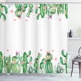 thumbnail image 1 of Ambesonne Cactus Shower Curtain, Tender Romantic Blossoms, 69"Wx84"L, Green Coral Lavender, 1 of 3