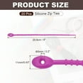 thumbnail image 2 of Uxcell 8 Inch Silicone Cable Ties, 20pcs Rubber Reusable Twist Zip Ties Organizer for Home Office Kitchen Food bags Wires Adjustable Bag Clip, Violet, 2 of 6