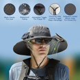 thumbnail image 6 of Tupukom Solar Fan Hats for Men Outdoor Wide Brim Sun Hat with 2 Solar Fan Sun Bucket Hat for Men Women Bucket Fishing & Beach Hat with Fan Built in, 6 of 10