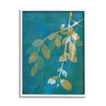 Nature Leaves Overlapping Abstract Botanical & Floral Graphic Art White Framed Art Print Wall Art