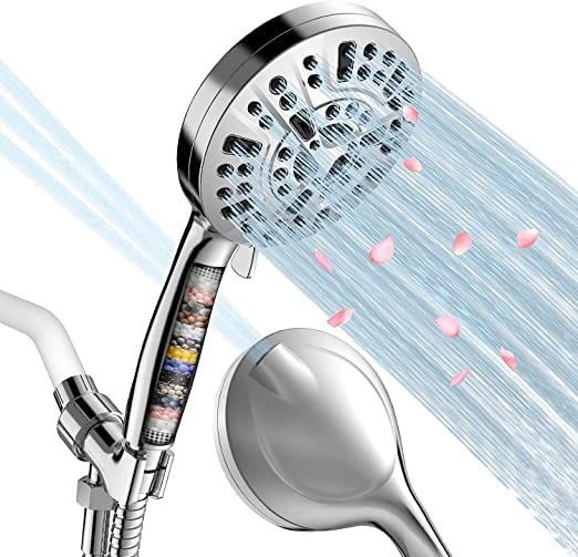 Filtered Shower Head, 15 Stage Handheld Shower Head Filter for Hard