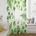 thumbnail image 6 of Spring Botanical Sheer Curtains 45 Inches Long, Watercolor Ivy Ferns Leaves Ombre Green Light Filering Curtains, Breathable Simi Curtain Privacy Drapes for Kitchen Bathroom Small Window Treatment, 6 of 9
