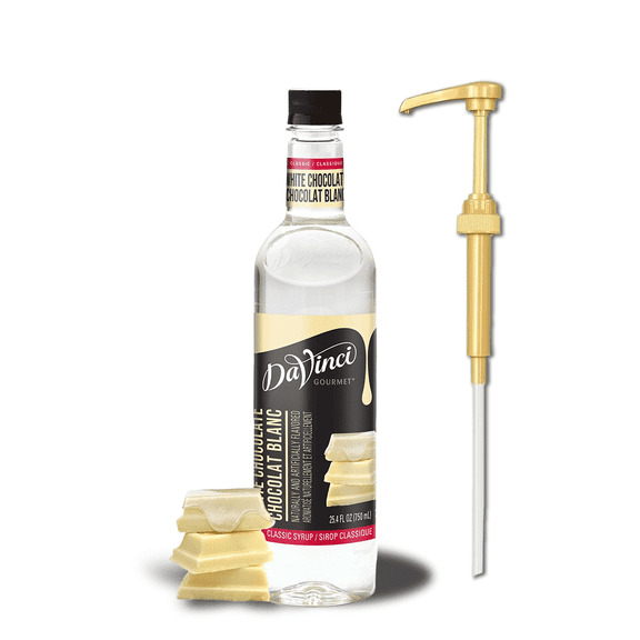 DaVinci Gourmet Classic White Chocolate Flavoring Syrup Gold Pump 750 mL   Gold Pump