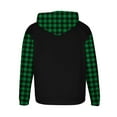 thumbnail image 5 of Momasggi Fleece Hoodies for Men Trendy Plaid Color Block Pullover Tops Long Sleeve Drawstring Hooded Sweatshirt Big and Tall Hoodie with Pockets Green 2XL, 5 of 6