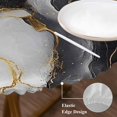 thumbnail image 4 of Abstract Marble Round Fitted Table Cover Gold Texture Simple Black White Modern Waterproof Table Cloth with Elastic Edge Wipeable Tablecloth for Picnic Camping Party Fits 36"-44" Diameter, 4 of 8