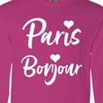 thumbnail image 4 of Inktastic Paris Bonjour with Hearts in White Text Long Sleeve T-Shirt, 4 of 5