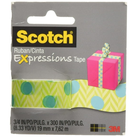 Scotch Expressions Magic Tape, 3/4" x 300", Blue Green (MMMC214P7)