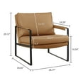 thumbnail image 5 of Art Leon Mid Century Accent Chairs Leather Metal Lounge Chair for Living Room,Khaki, 5 of 6